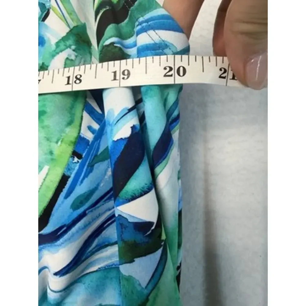Terra & Sky One-Piece Swimsuit 5X Plus Tropical Crossback Blue/Green beach pool